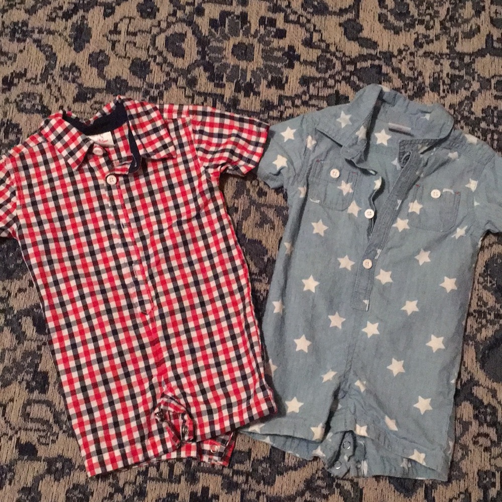 Lot (2) WAY TO CELEBRATE Patriotic Onesies 3-6M